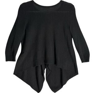 Claudia Nichole Sz S 100% Cashmere Black Sweater Open Draped Back Quiet Luxury